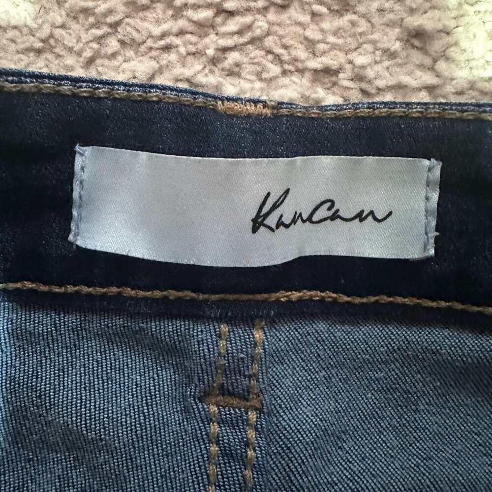 Kancan Jeans Women’s 25 Or 3 Dark Wash Distressed Raw Hem Skinny Button Fly - Picture 6 of 7